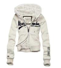 dames abercrombie fitch fleece hooded outwear zip est 1892 wit Sport Kleren Kopen 0mrxm896